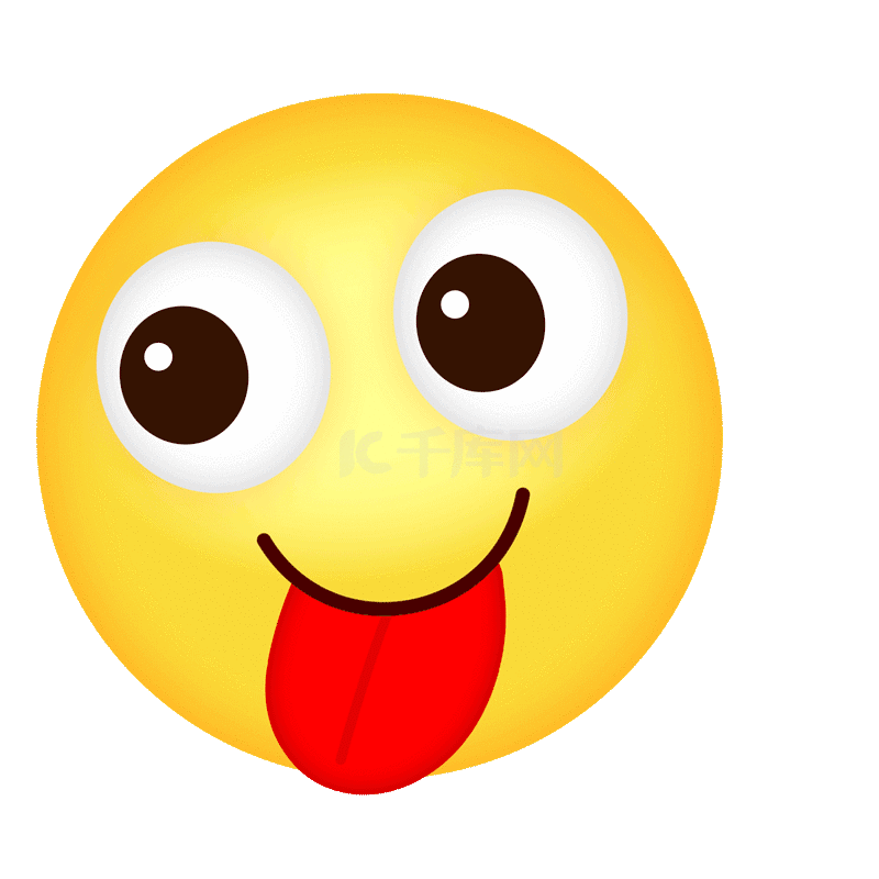吐舌头调皮黄脸社交贴纸emoji拟人黄色表情包