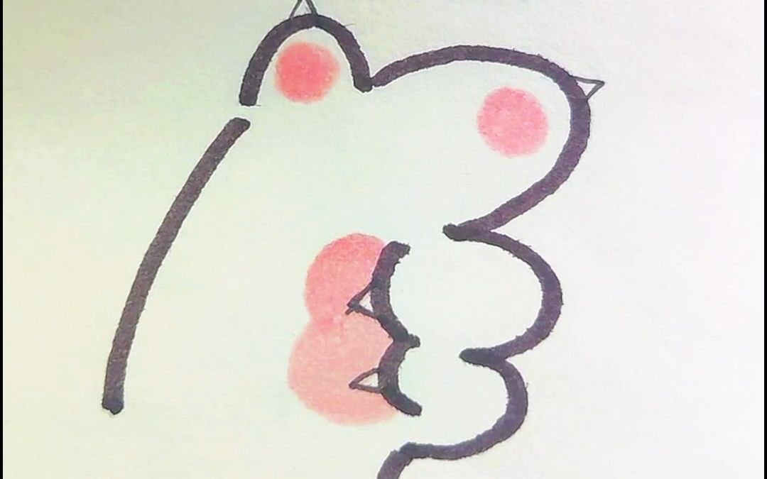 简单画比心的猫爪爪