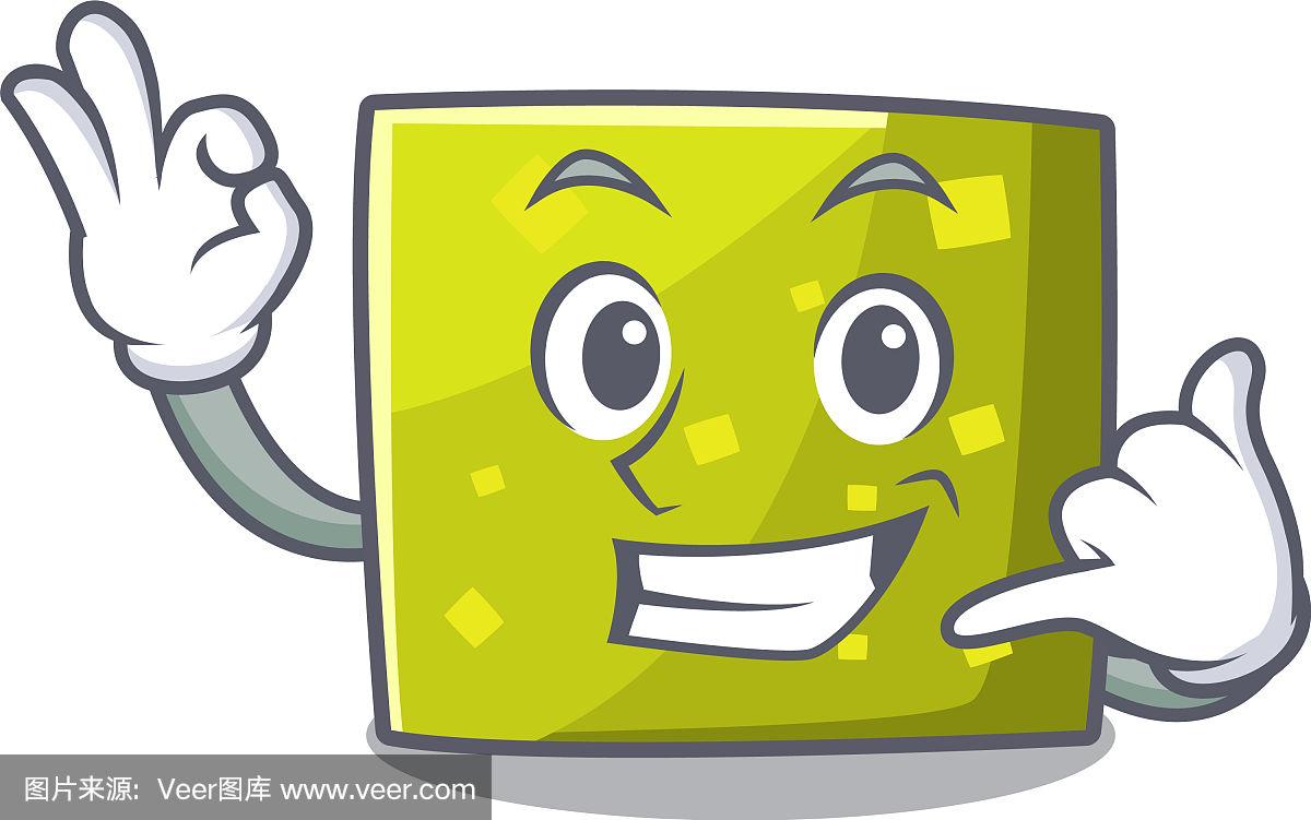 叫我方形吉祥物卡通风格