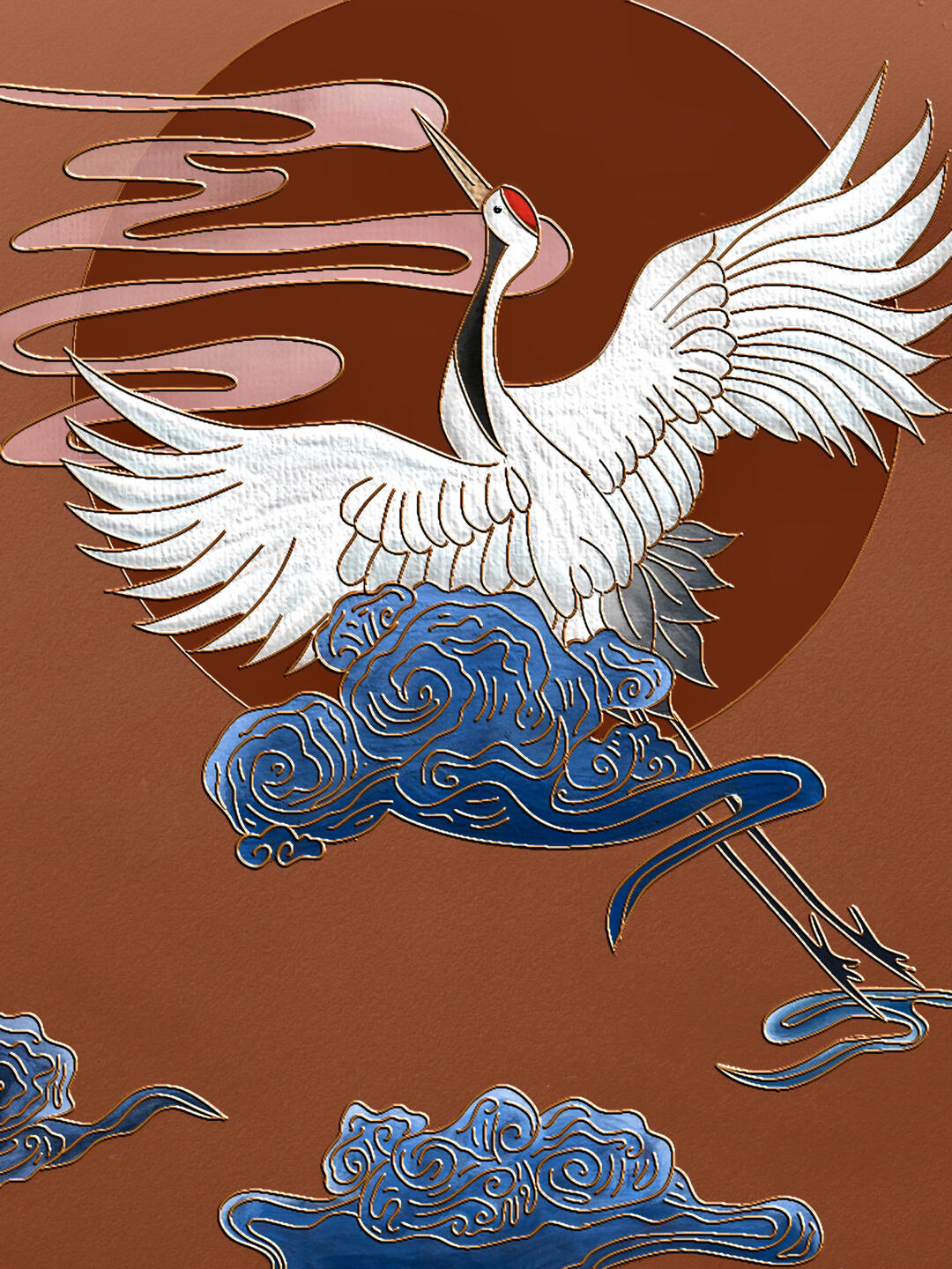 掐丝珐琅画仙鹤