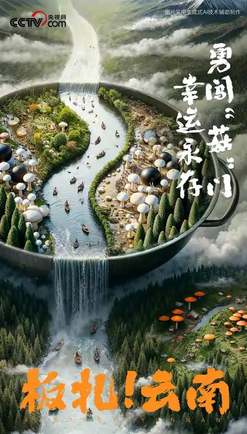 板扎云南一组海报带你看ai眼中的彩云之南
