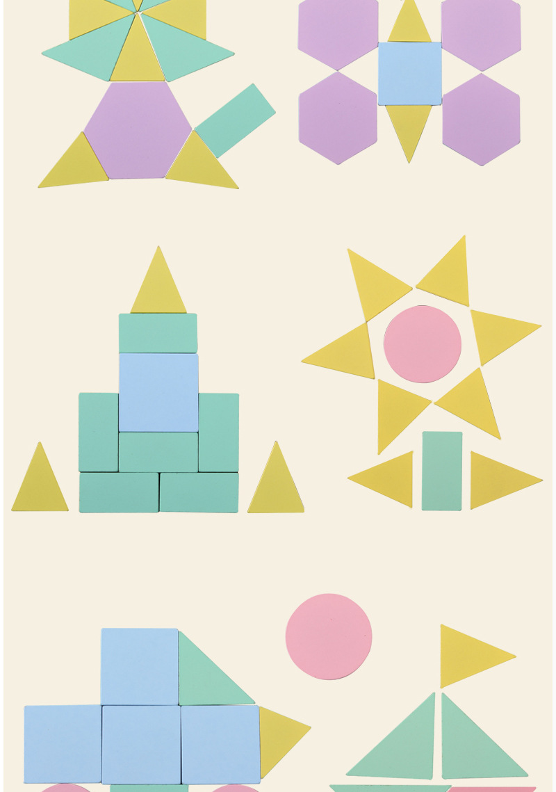 多功能几何形状七巧板儿童启蒙早教益智玩具木质创意拼图3-6岁