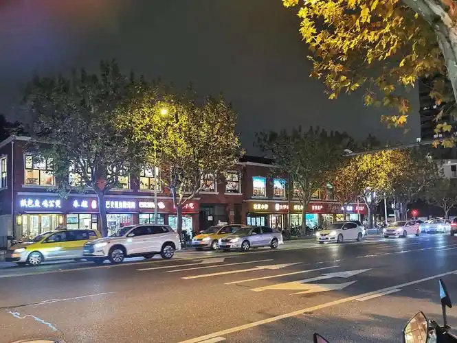 马路夜景夜晚马路蓝色灯光背景图片素材城市马路夜景【手动档拍摄夜晚