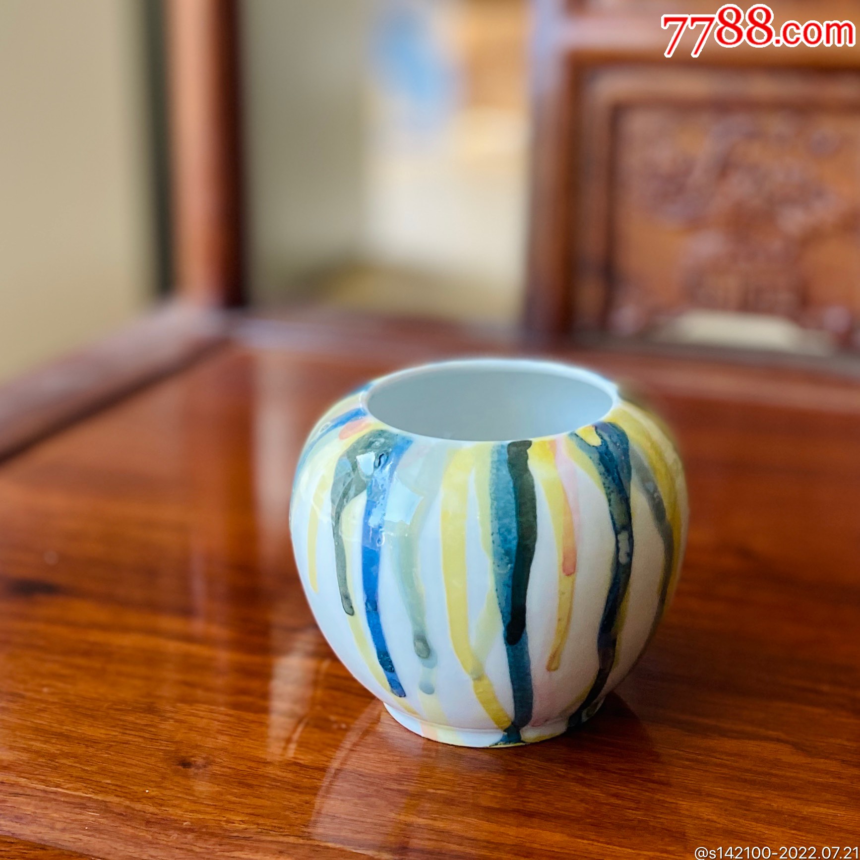 醴陵陶瓷研究所釉下五彩手绘大球泥样品水洗包老保真收藏-价格:1000元