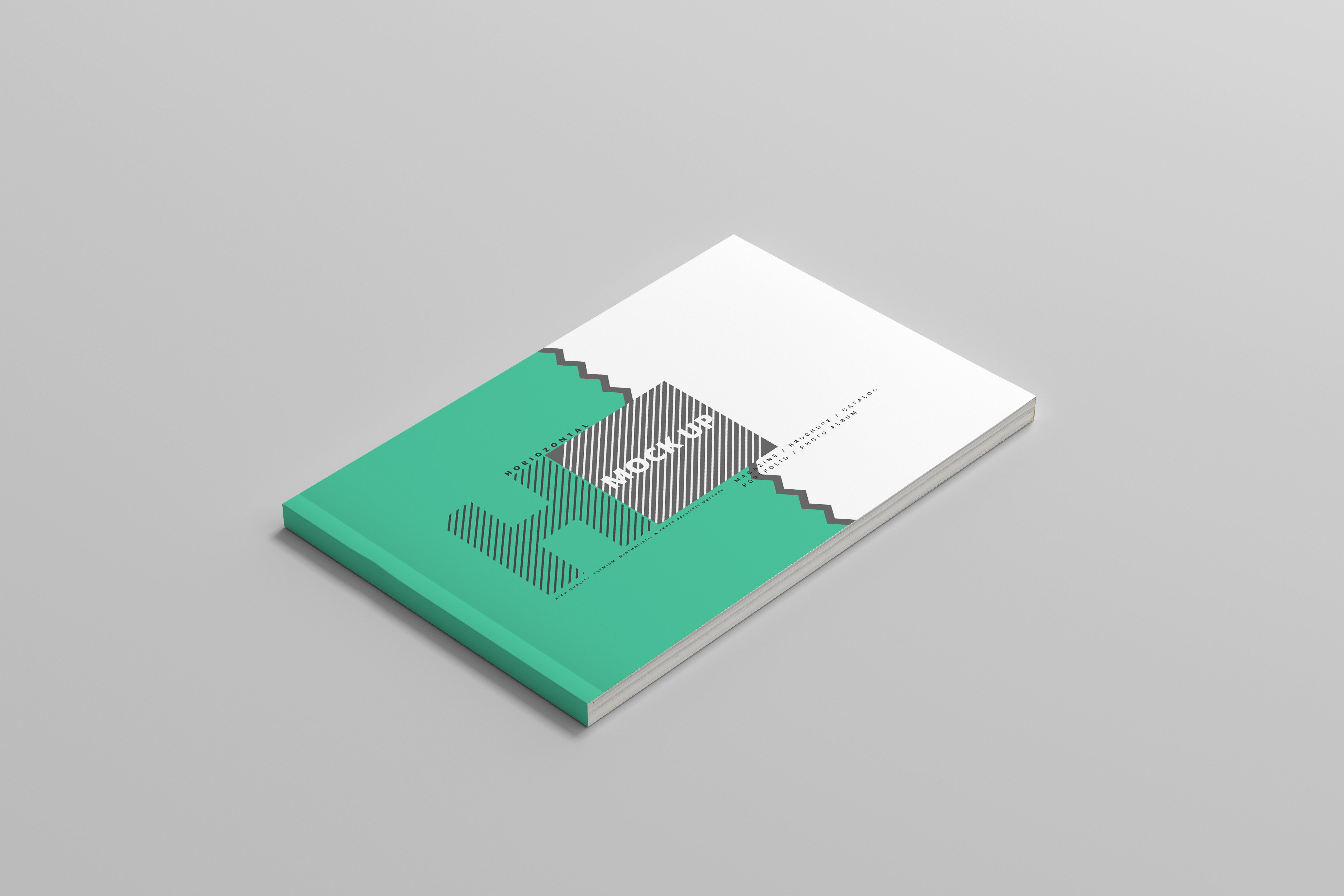 6个横版画册封面设计展示样机模板 horizontal magazine cover mockup