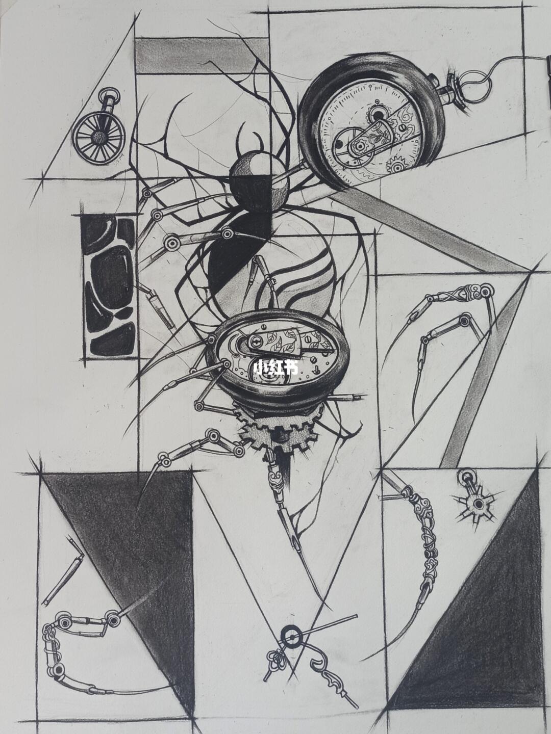 设计素描分解重构练习