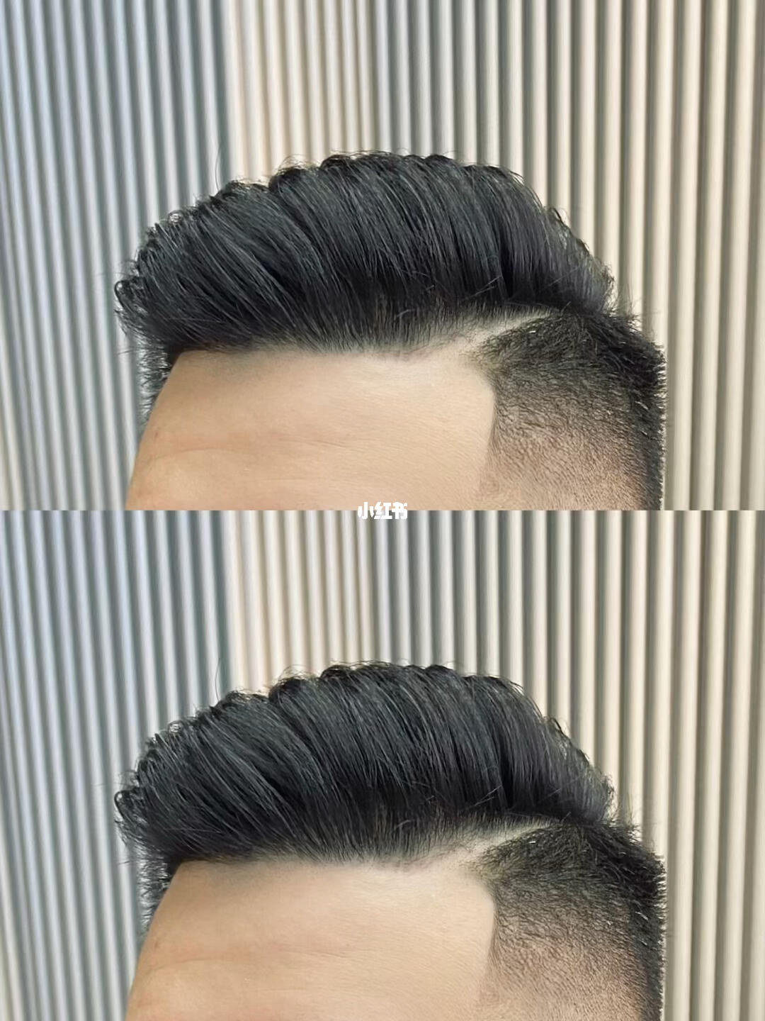 现在的男士"背头"发型,不再是把头发全部往后梳的造型了,更多的是