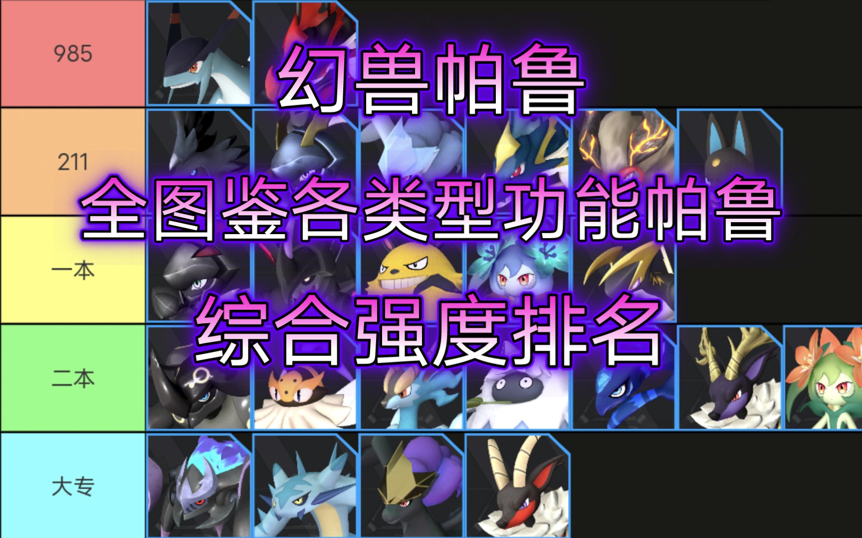 【幻兽帕鲁】全图鉴137种精灵各类型功能强度排名——缝合神作,全帕鲁