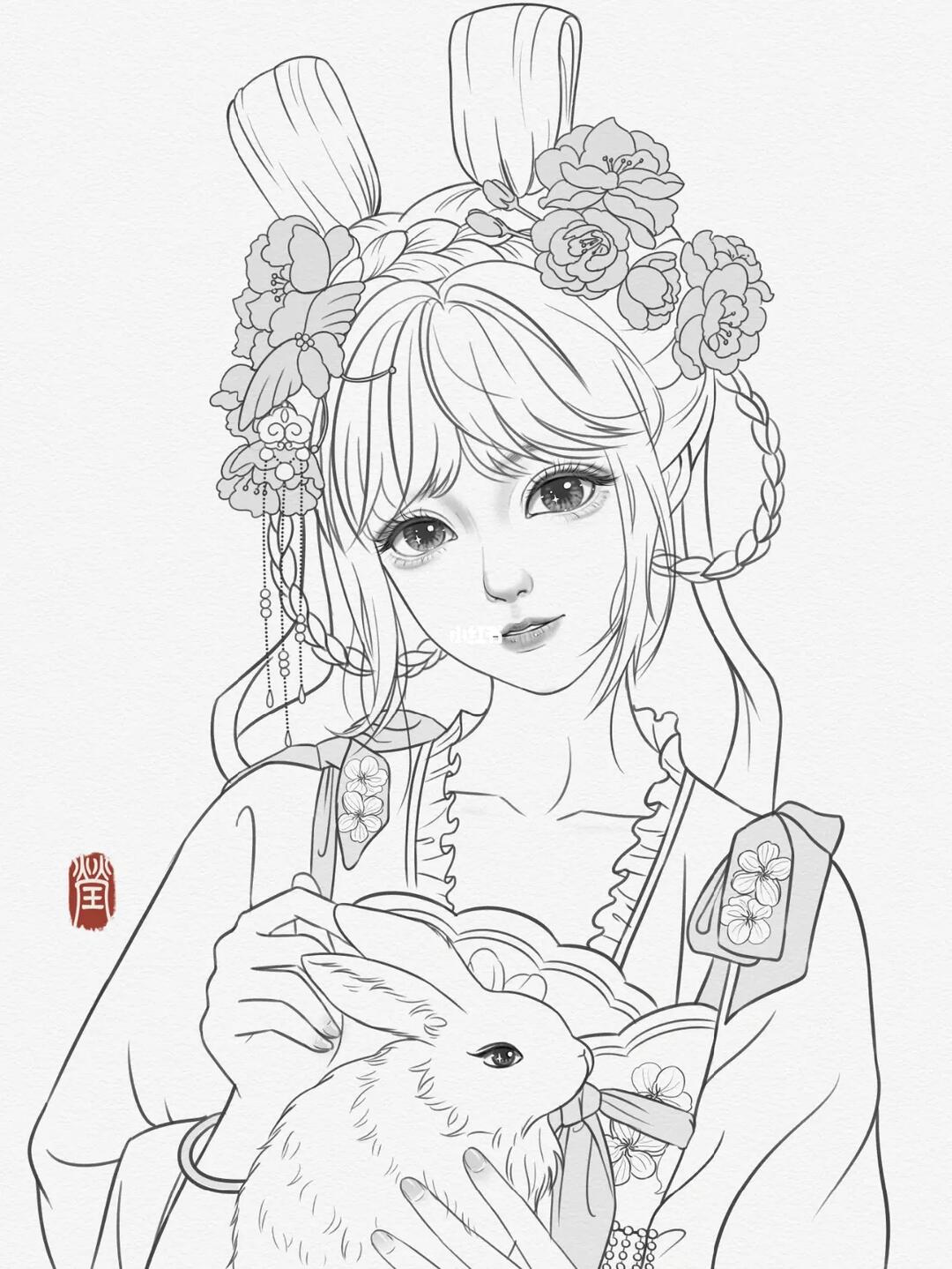 古风线稿第二天