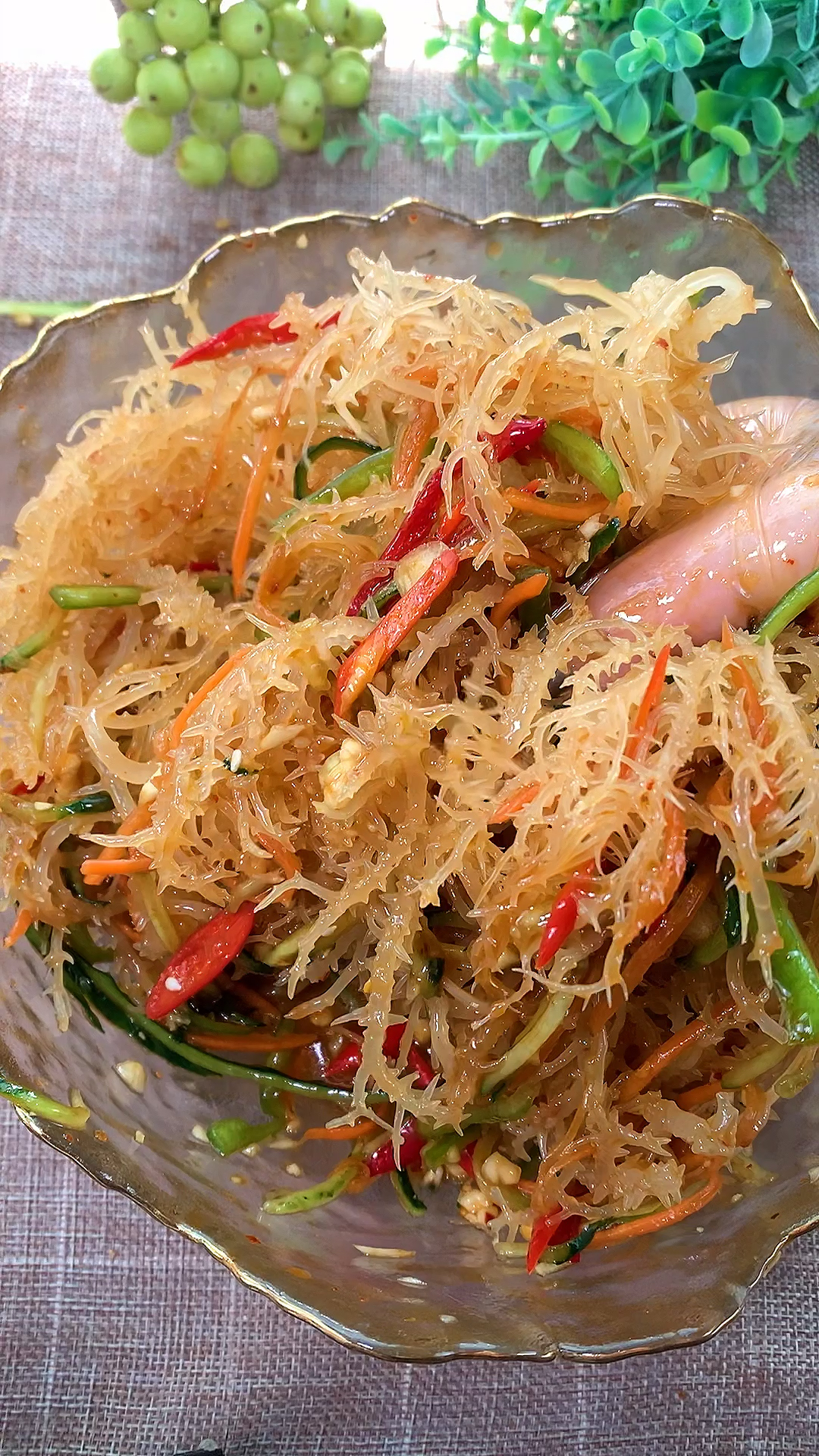 凉拌龙须菜清脆爽口低脂低卡满满的胶质吃到撑还蹭蹭掉肉