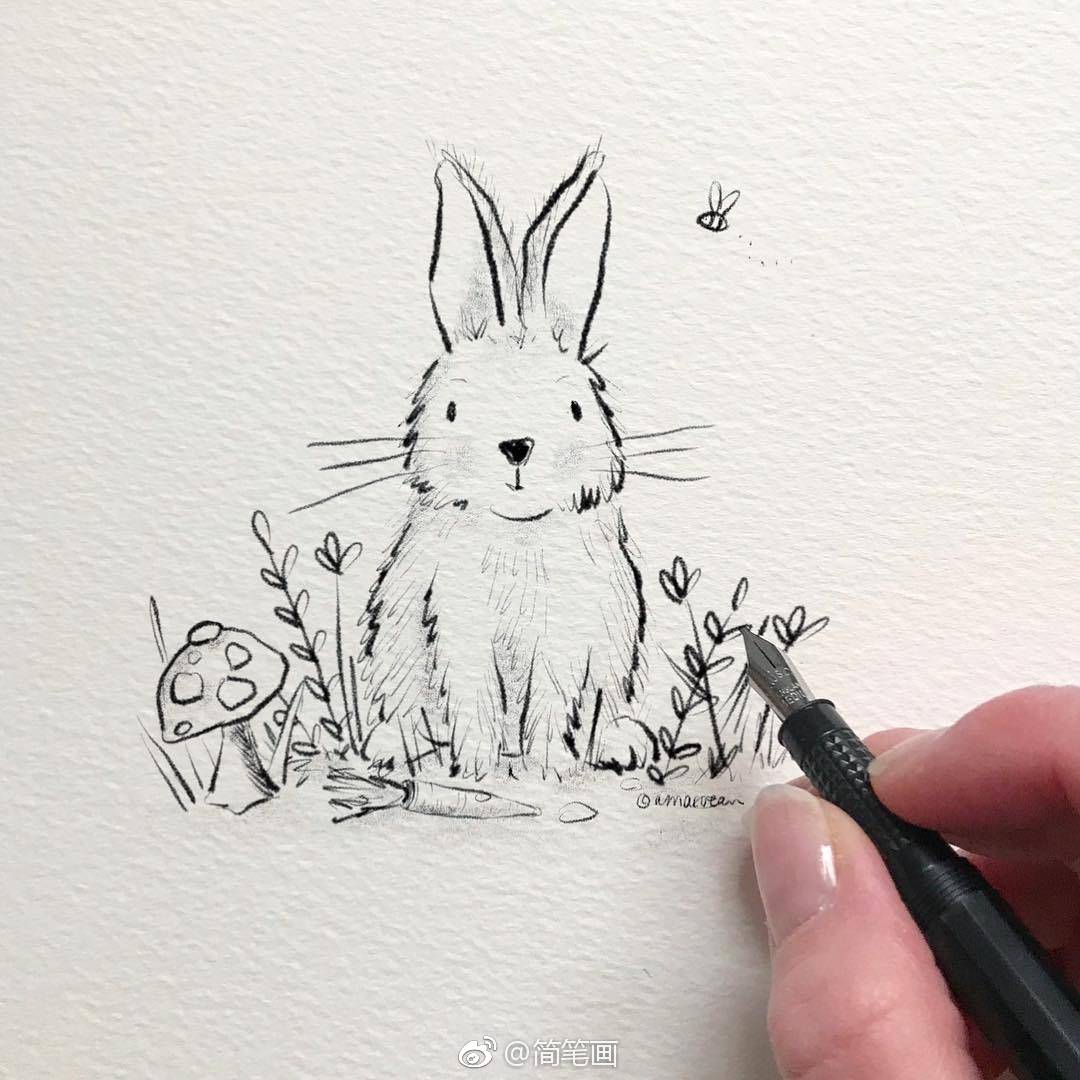 可爱简单的童趣铅笔画byalexandramacvean