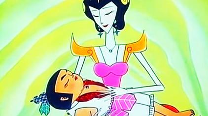 46西瓜动画城葫芦小金刚:小金刚太强了,直接把蛇精打回了原型,按在地