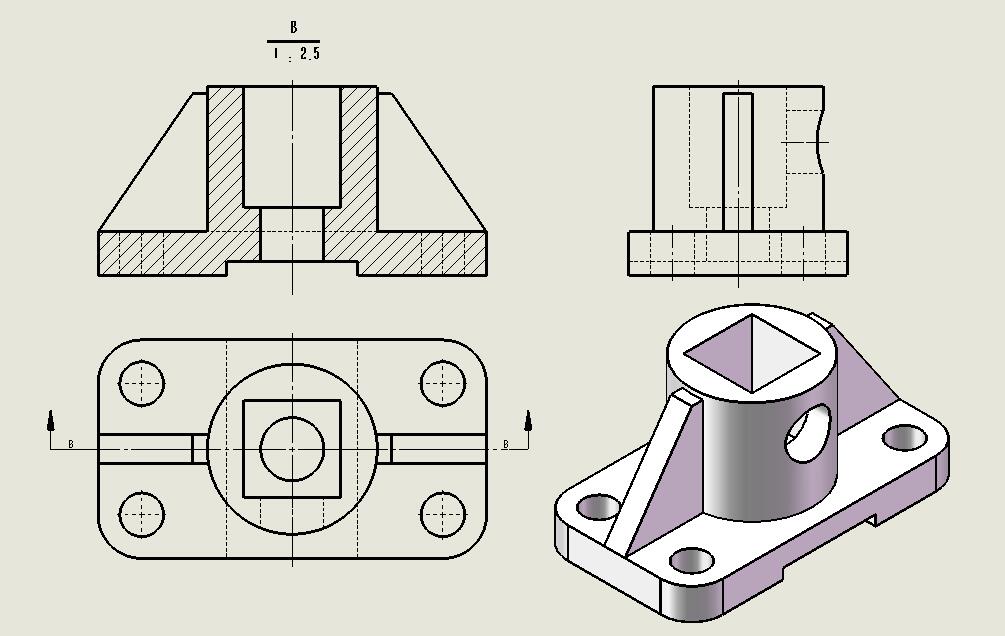 这个组合体三视图怎么画?