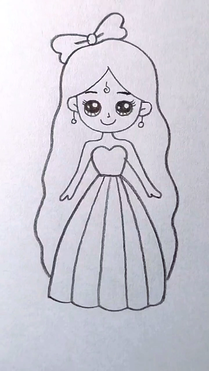 教你画个小公主零基础学画画