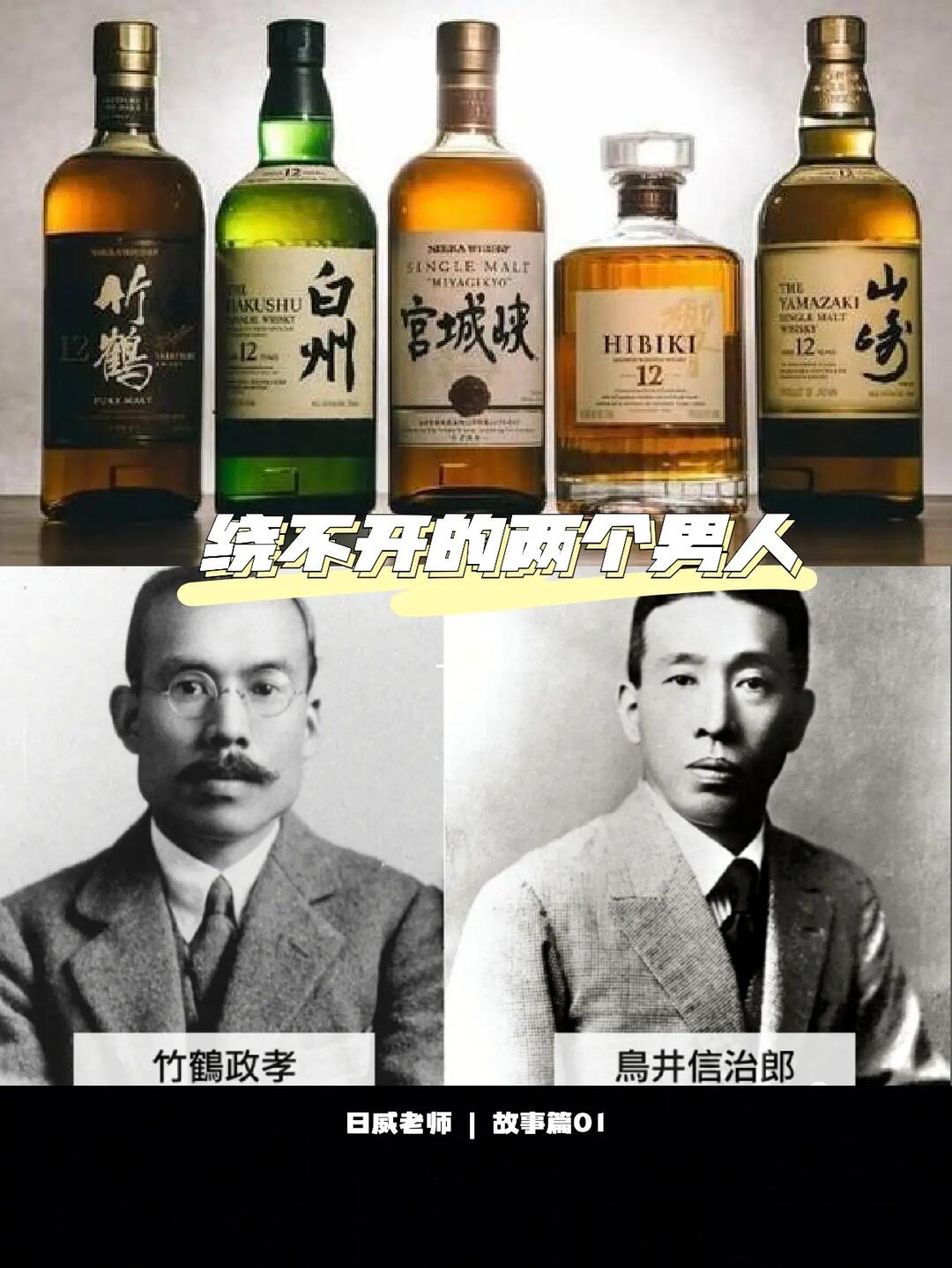 说到日本威士忌,绕不开的两个男人:竹鹤政孝,鸟井信治郎