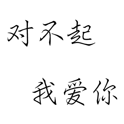 求一个白背景上面用黑色写的对不起,我爱你的头像