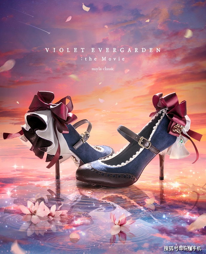 京都动画《紫罗兰永恒花园》联名高跟鞋,"洛丽塔"系穿搭佳品_动漫
