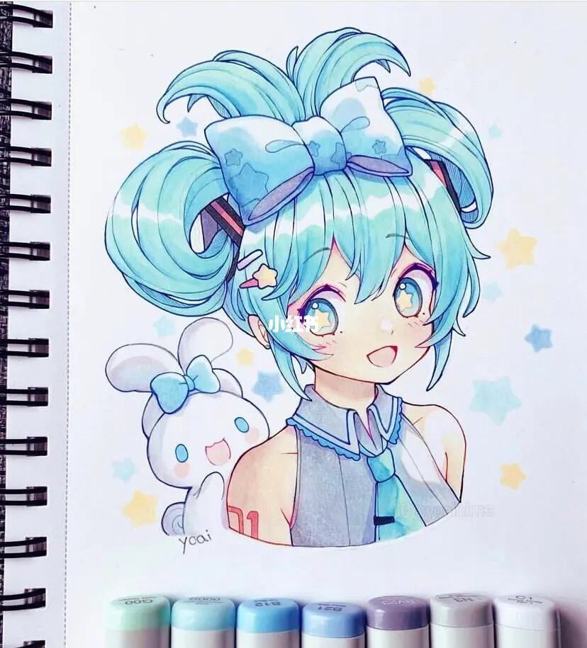 马克笔手绘素材可爱的女孩