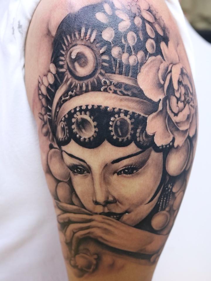 花旦_纹身图案手稿图片_无界的纹身作品集