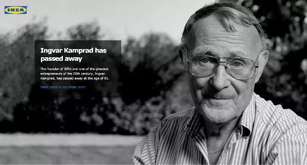 breaking news | 宜家创始人昨日去世,终年91岁,谢谢他的创造改变了