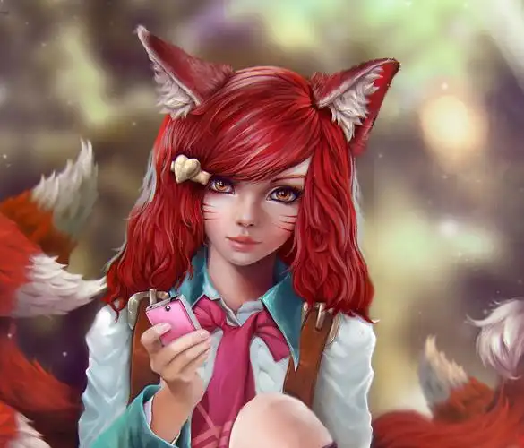动漫动物的耳朵人物狐狸女孩animeanimalearsfoxgirl壁纸图片