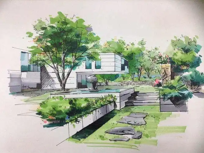 在校期间画的一些室外手绘效果图.