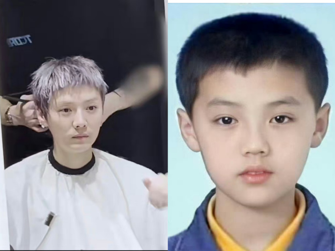 其实不用十年前后对比,鹿现在剪完头发就能立马回到小时候,所以时间的