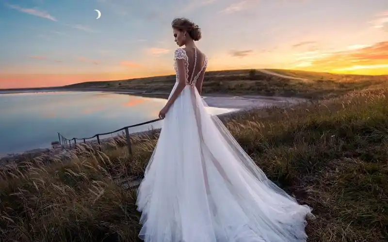 婚纱唯美意境背影写真