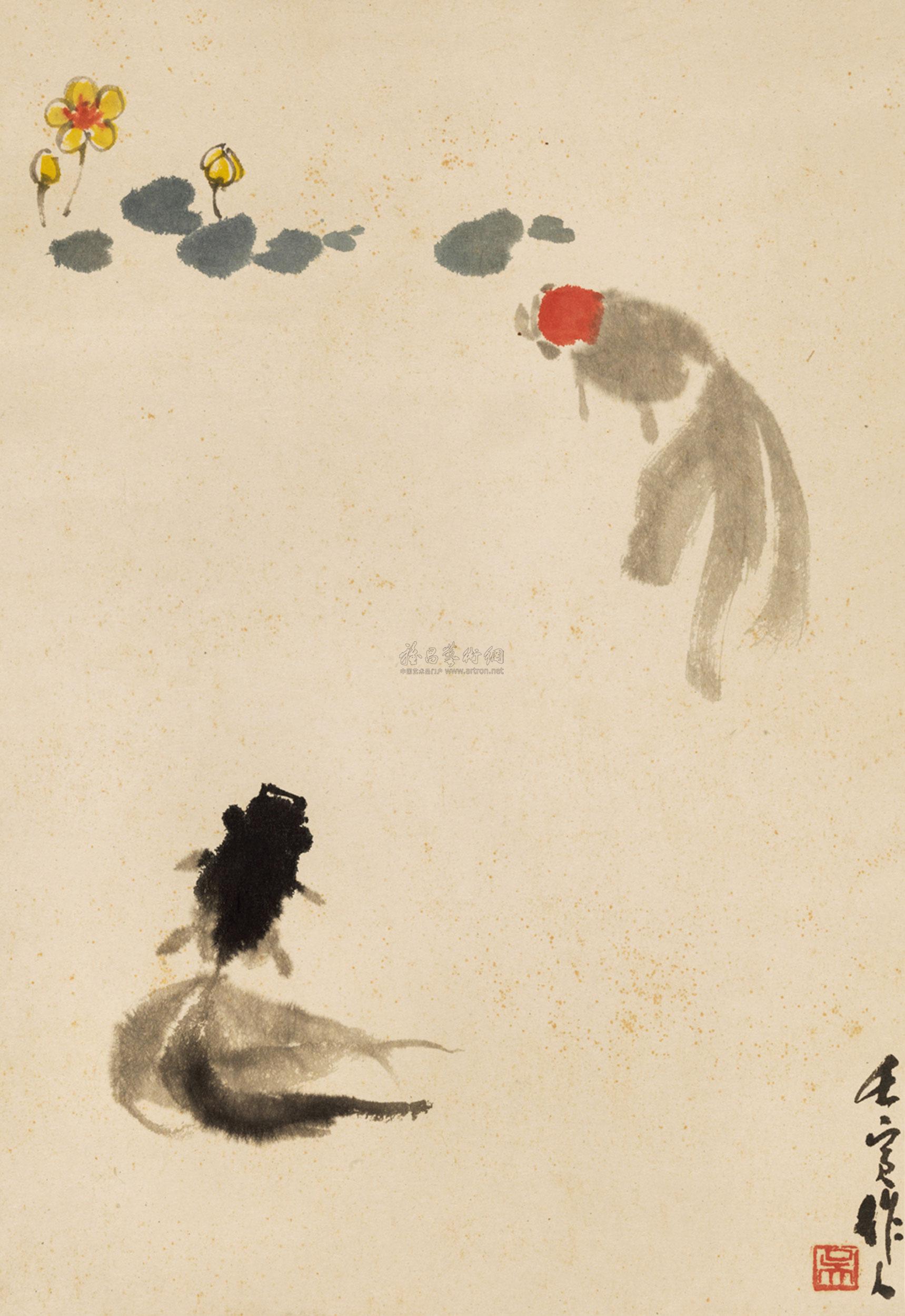 1254 1982年作 金鱼 立轴 纸本