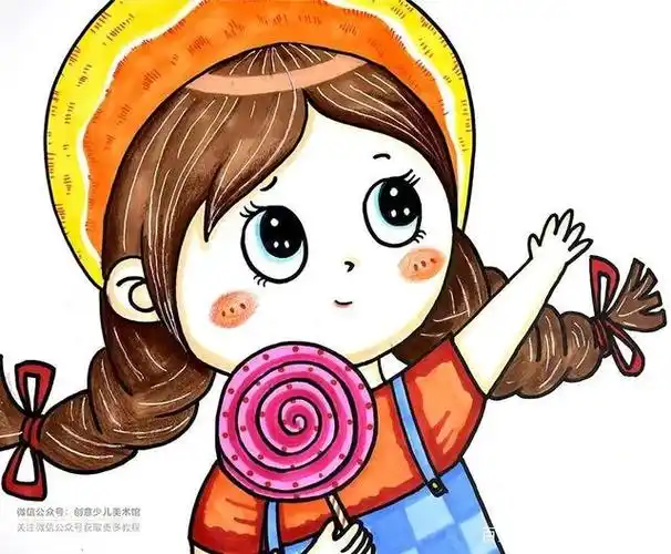 儿童画教程|卡通人物主题画《春天里的小女孩》