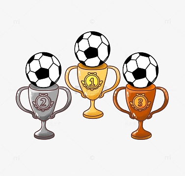 卡通运动世界杯足球冠军奖杯系列