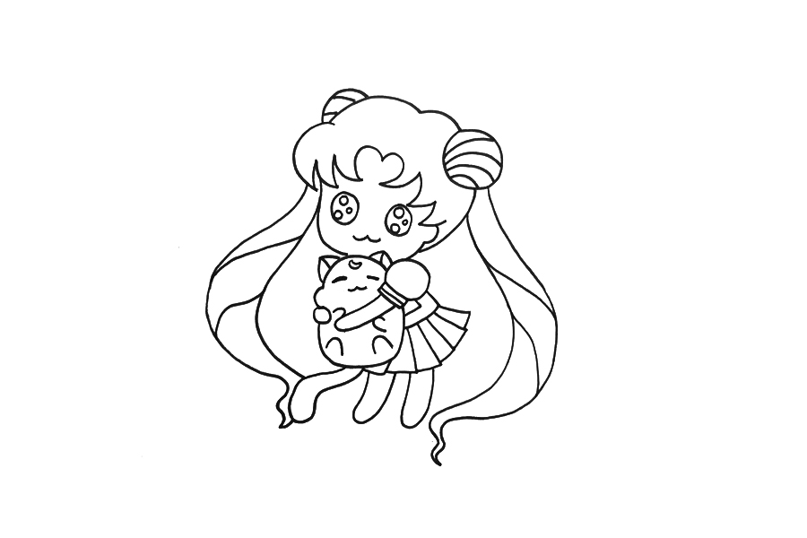 q版水冰月简笔画画法步骤