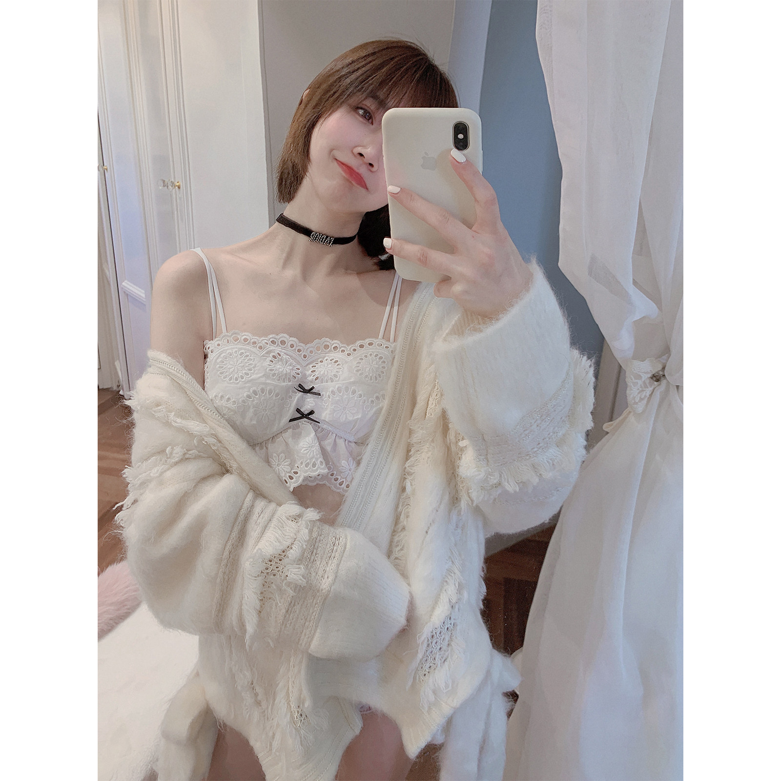 peachhoney蜜糖甜蜜软糯性感内衣复古刺绣可爱甜美美少女文胸套装