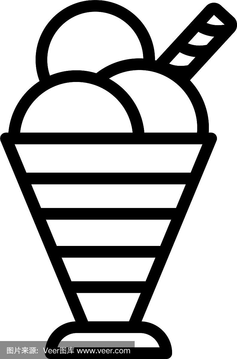 水果奶昔图标轮廓风格