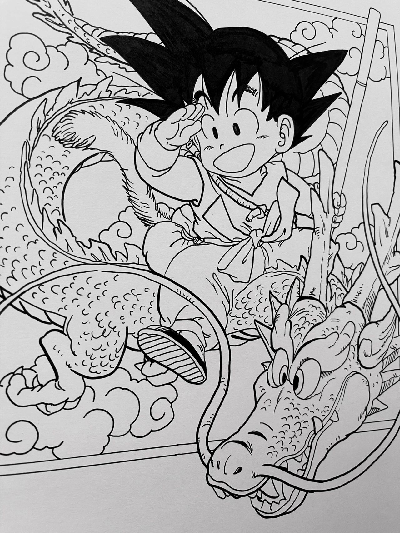 手绘七龙珠线稿|悟空|黑白漫画风 这也是你们的青春吗?