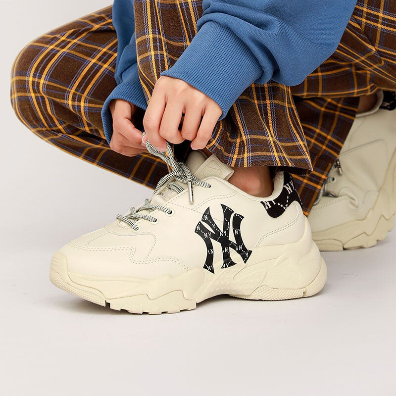 mlb男女鞋纽约洋基新款运动鞋老花老爹鞋低帮复古休闲鞋3ashcm11n