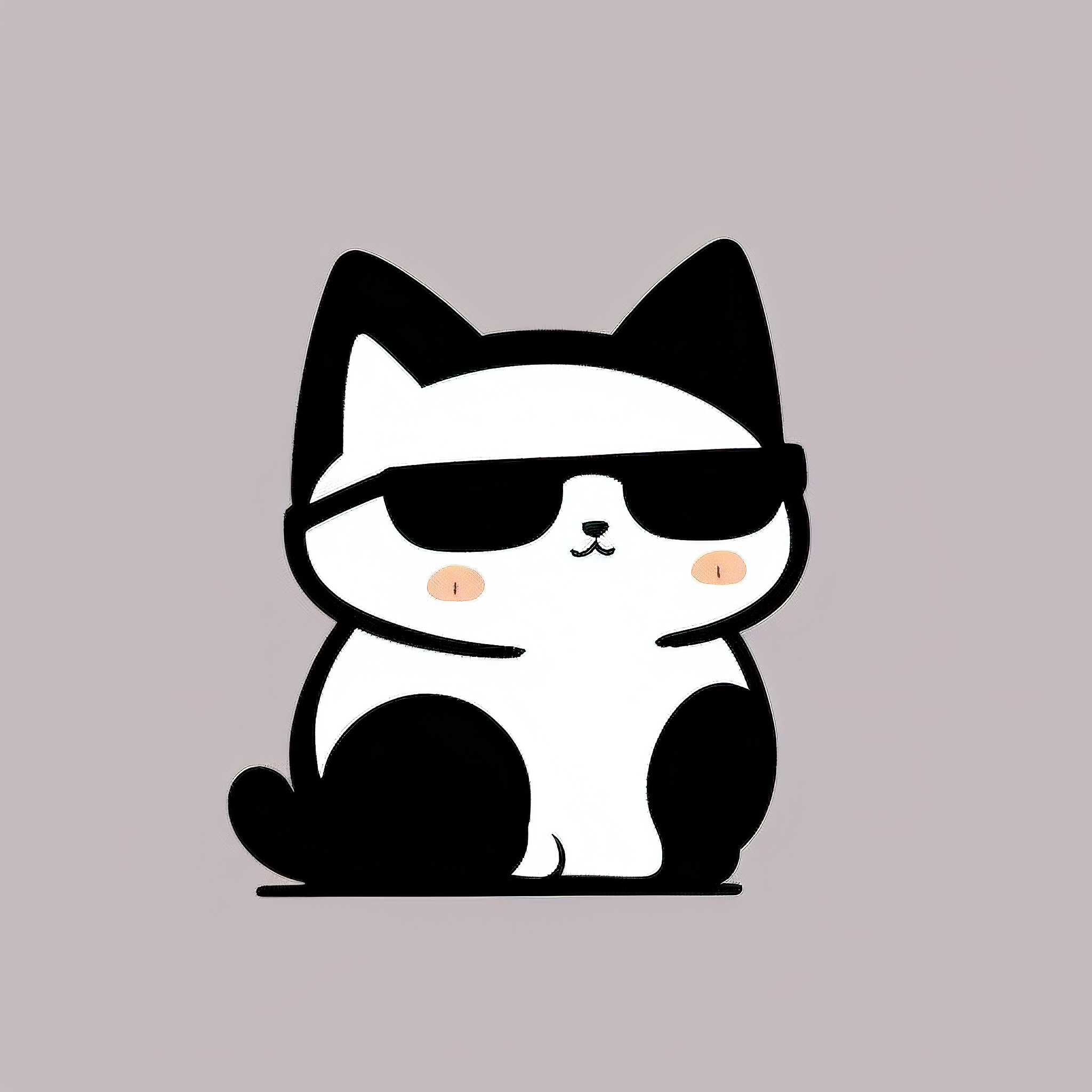 06超帅线条小猫头像02