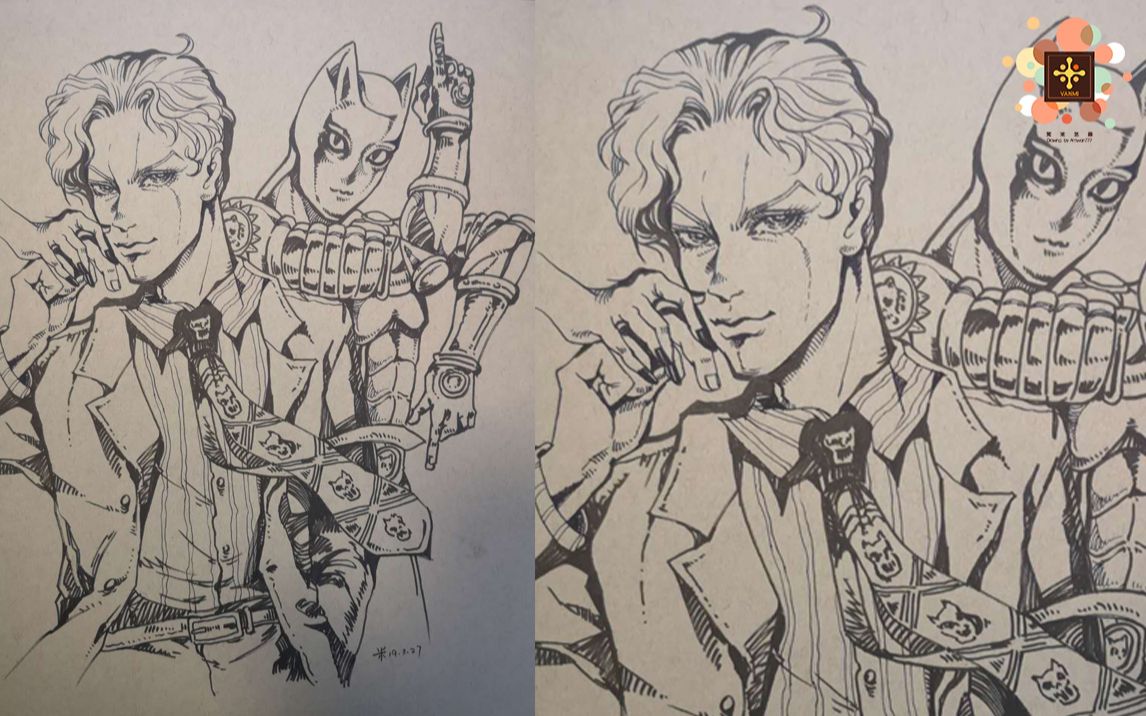 梵米艺画速写jojo我的名字叫吉良吉影33岁请不要影响我的睡眠