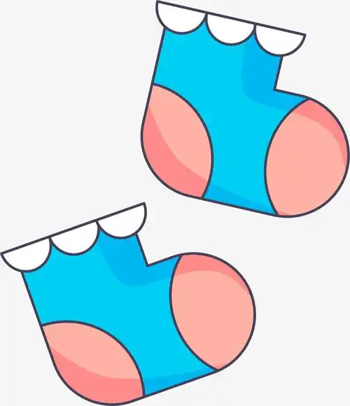 彩色花边袜子可爱卡通婴儿矢量素