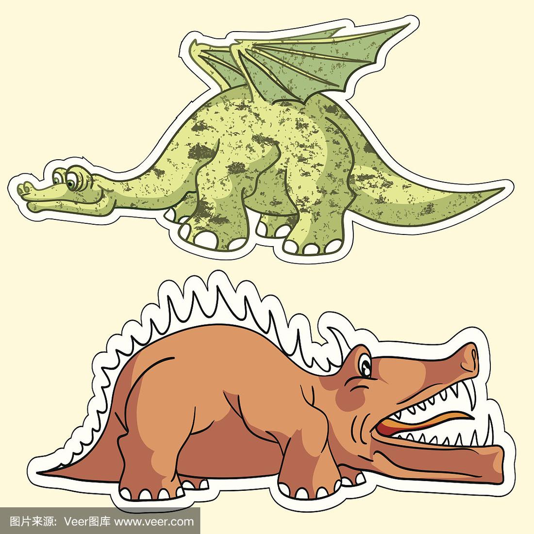 雷龙.矢量插图.