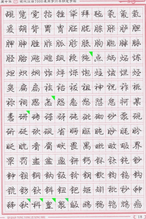 庞中华现代汉语7000通用字行书钢笔字帖(中)