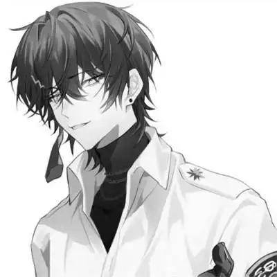 动漫帅哥头像黑白图片