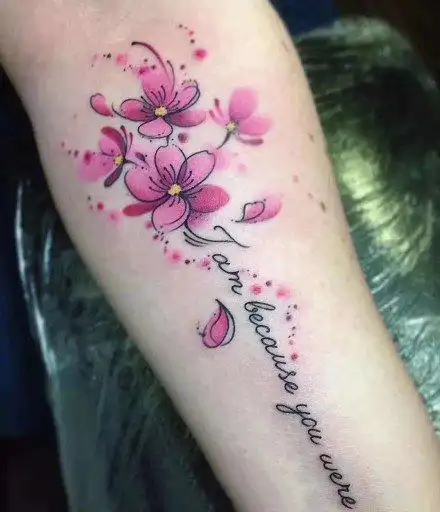 女生最爱的彩色花卉纹身图案(8/27)