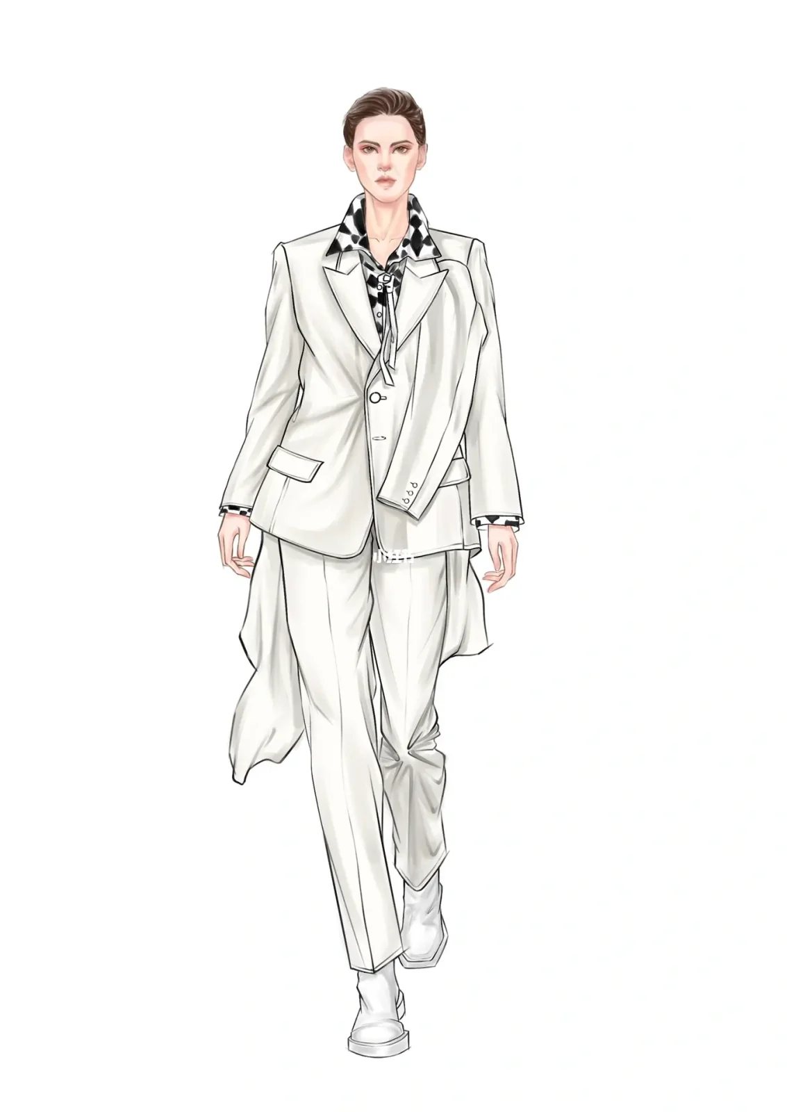 设计效果图#服装设计考研#服装设计#服装设计手绘#西服穿搭#西服设计