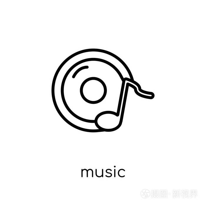插画 音乐图标.
