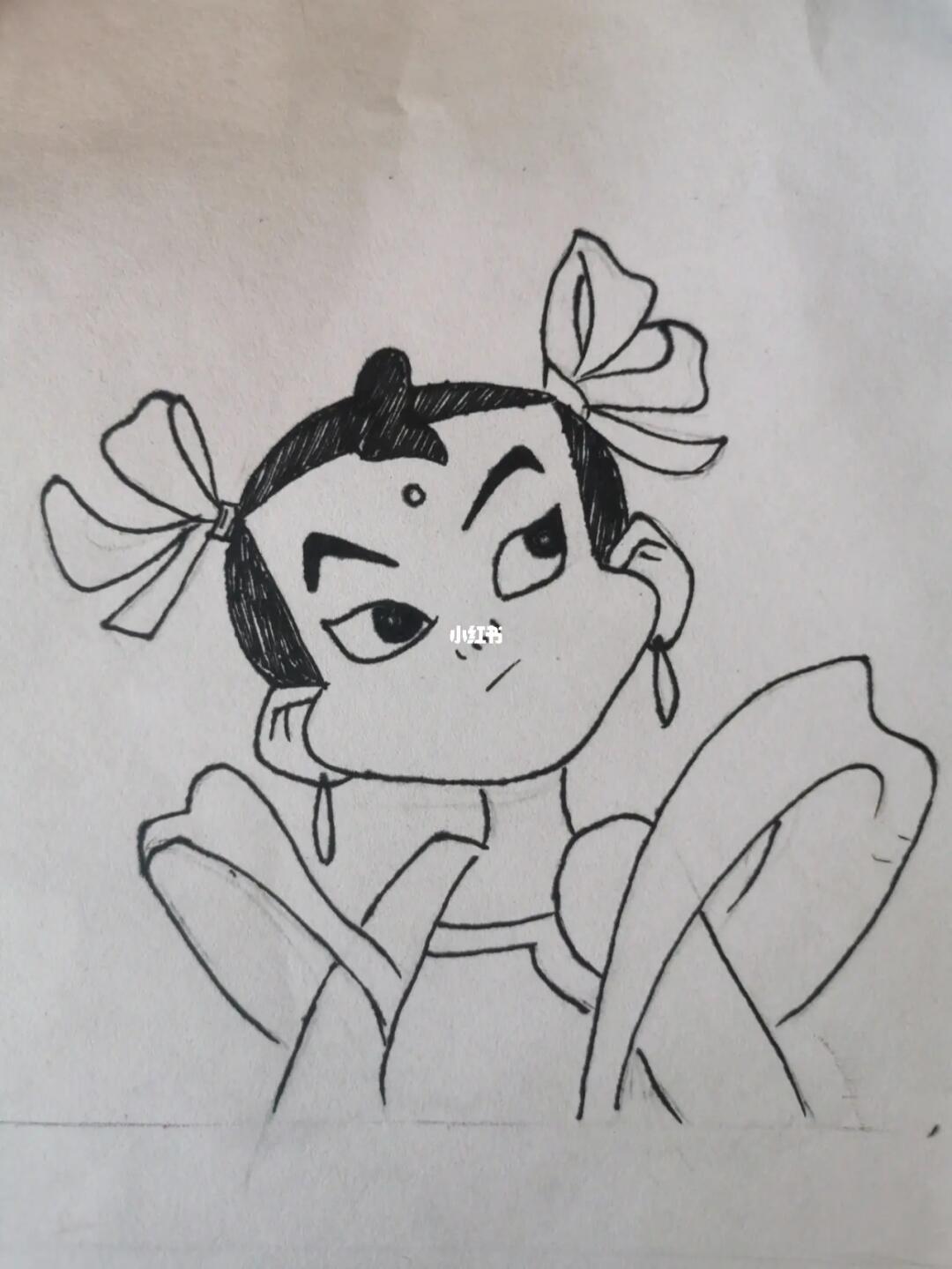 蜡笔画#蜡笔画  #临摹  #线稿  #哪吒简笔画  #涂鸦  #乱涂乱画