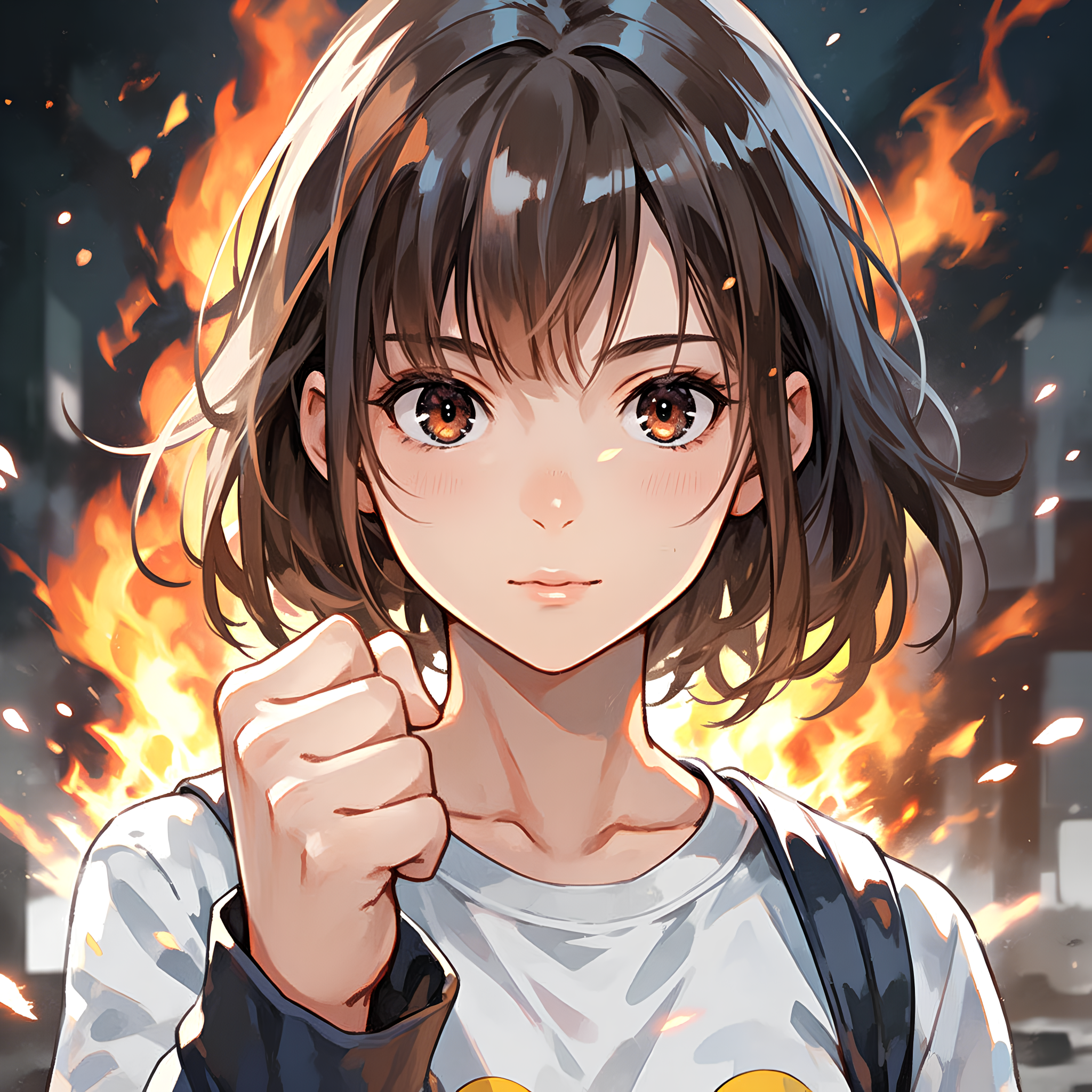 拼搏的漂亮女生漫画头像💪✨