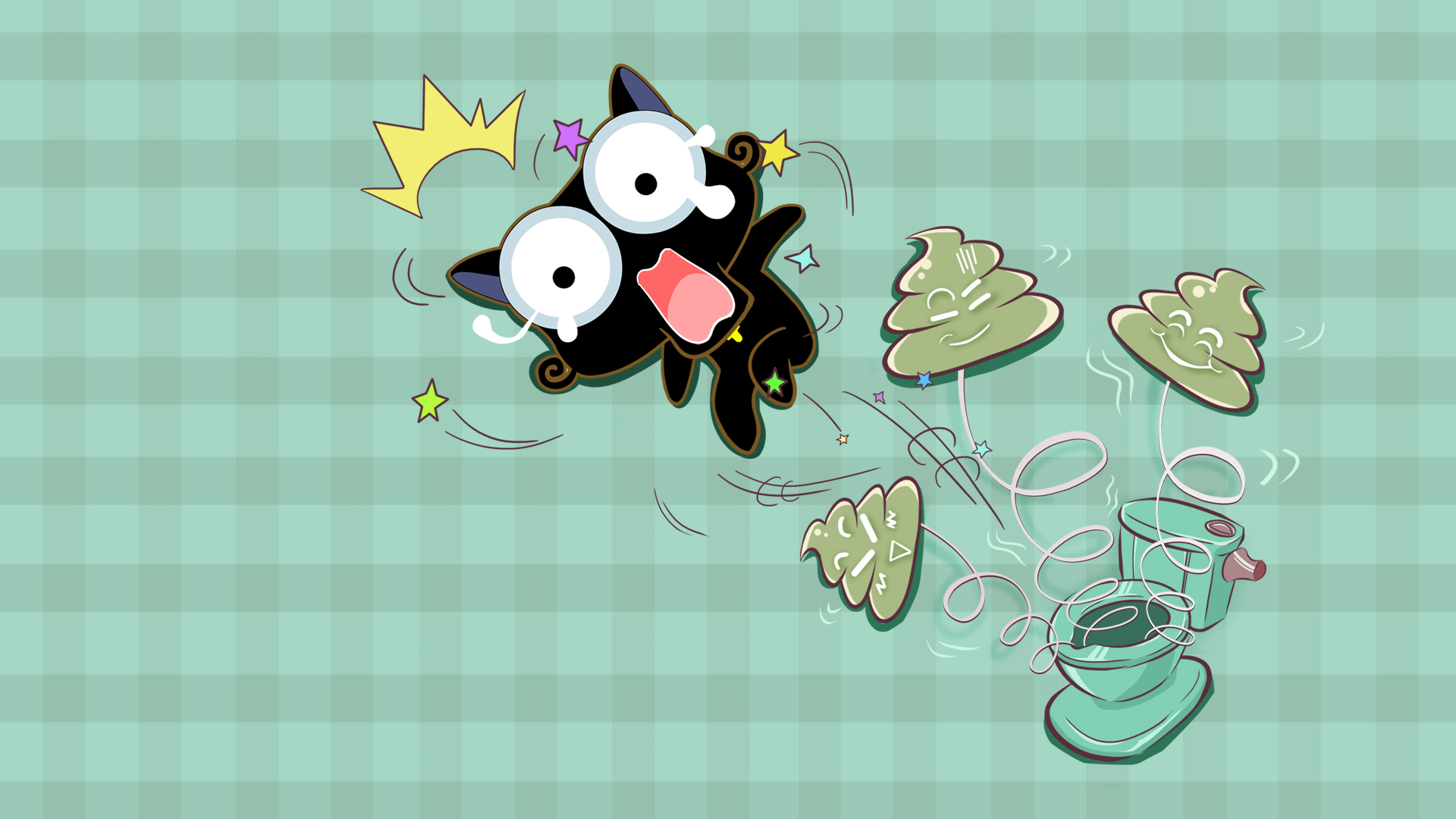 up喵猫咪可爱卡通图片桌面壁纸高清大图预览1920x1080_卡通动漫下载