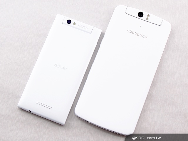 翻转镜头自拍手机oppo n1,g-plus e7mini外观比拼