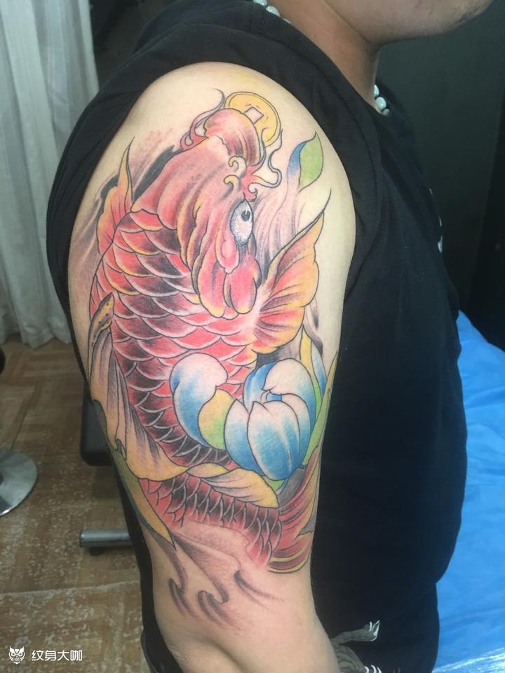 招财鲤鱼_纹身图案手稿图片_陈浩松的纹身作品集